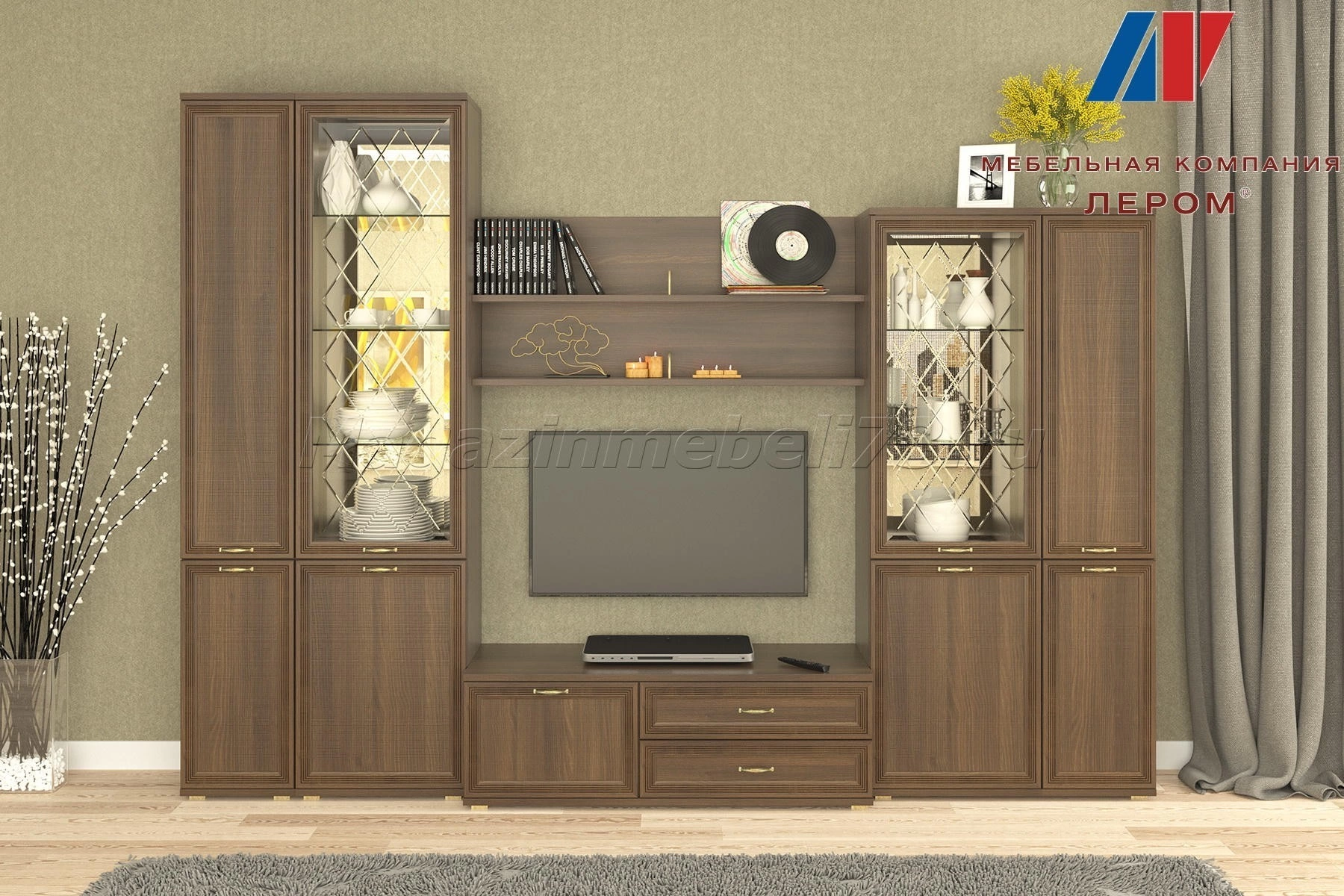 Гостиная-Стенка Карина-24 (В-2224 х Ш-3060 х Г-448 мм)