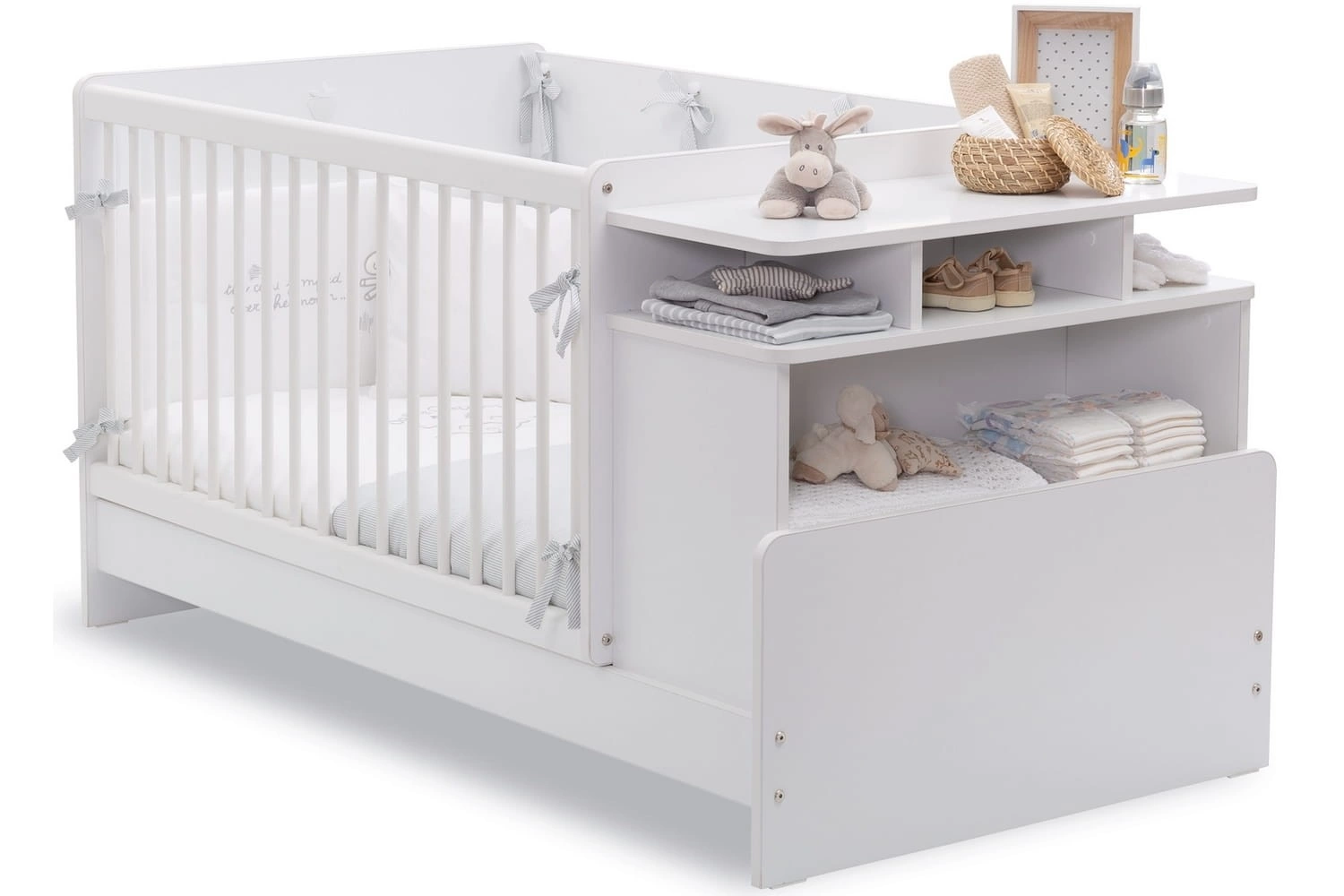 Кроватка-трансформер "Baby Cotton" с полками