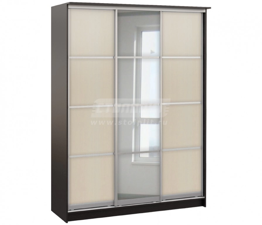 Шкаф 3-х дверный СБ-1087БП Дуб Феррара