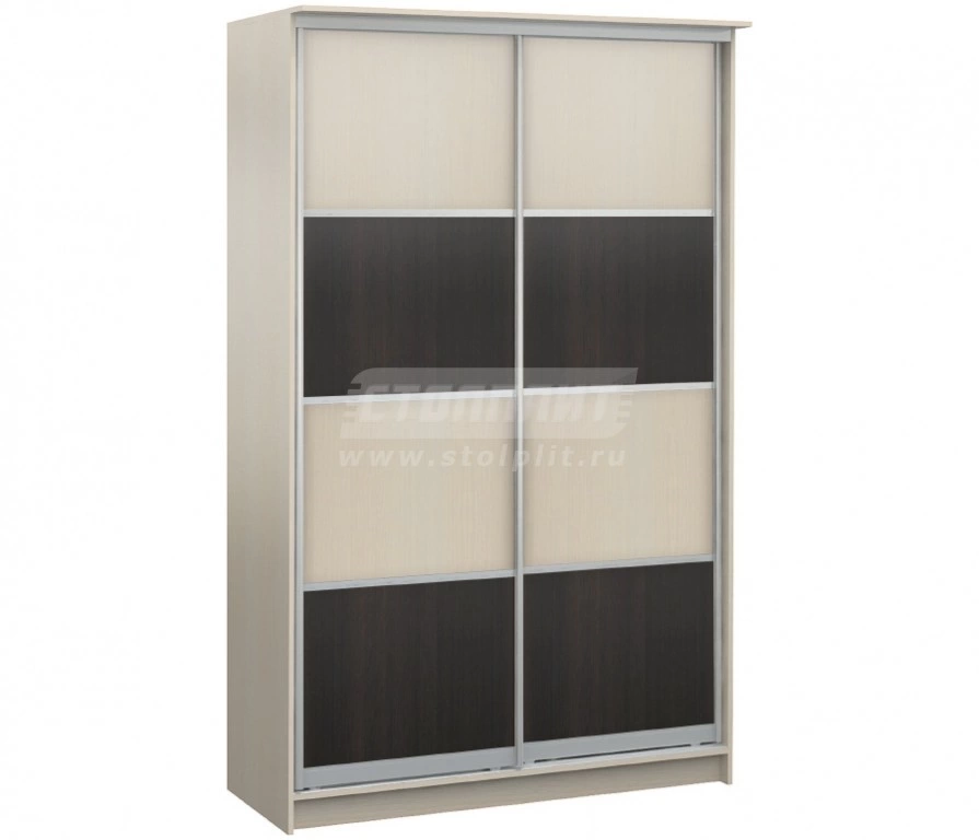 Шкаф 2-х дверный СБ-1086БП Дуб Молочный