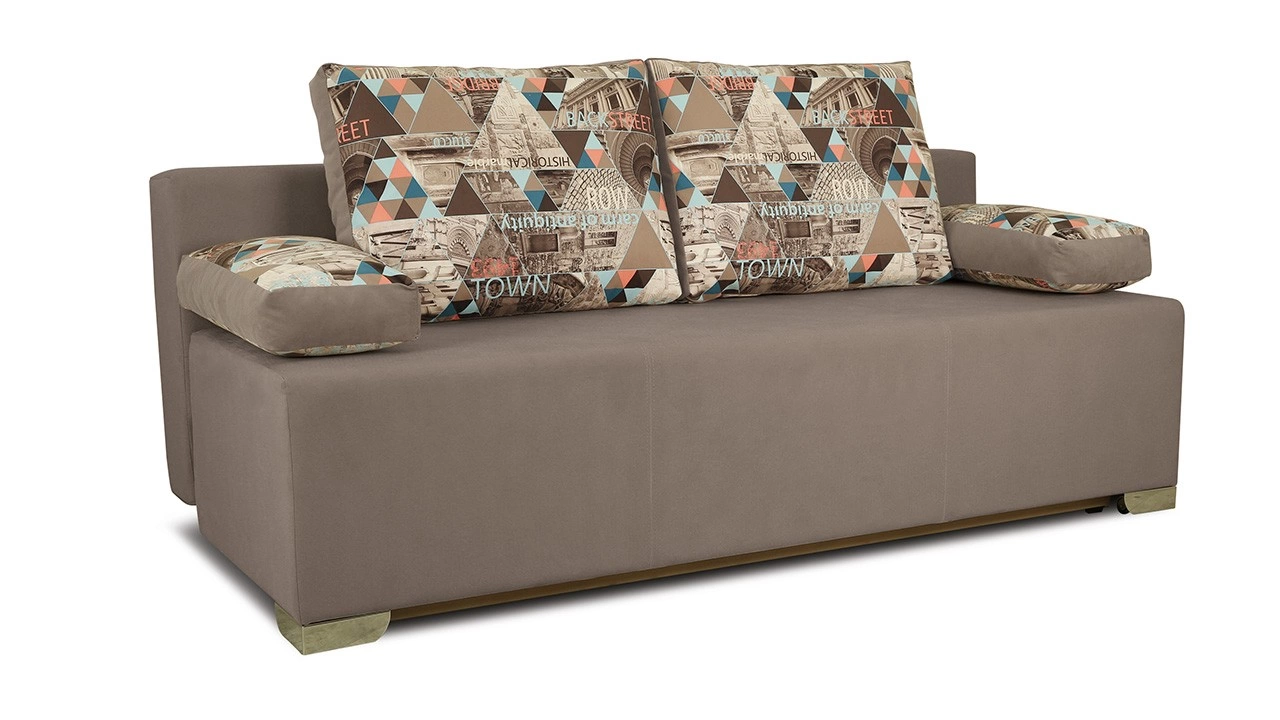 Диван «Дерби» (Maserati 10 (велюр) Светло-коричневый, подушка Urban (велюр) Town)/Д-1940х Ш-860х В-760мм