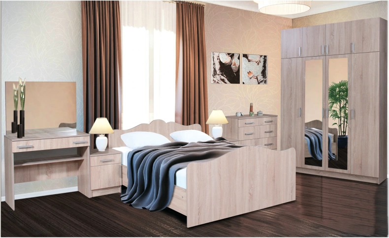 Татьяна Спальный Гарнитур ЛДСП с Матрасом в Подарок/Разные Цвета