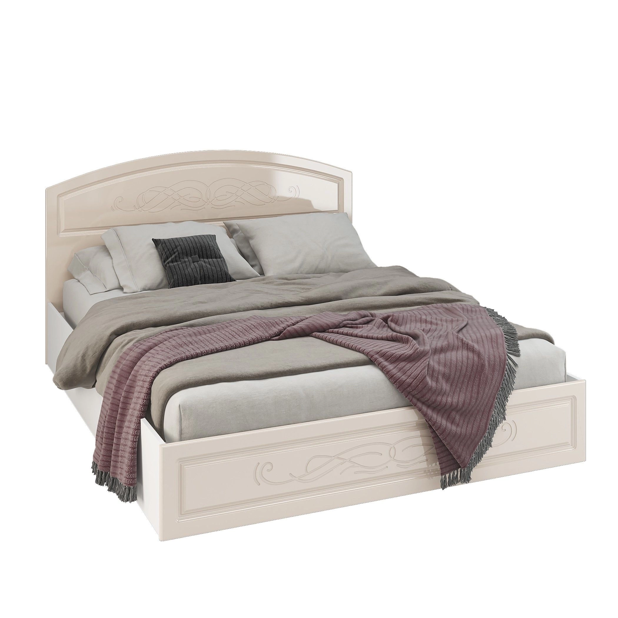 Кровать Венесуэла МДФ/Жемчуг Глянец 1400/1600 х 2000 мм