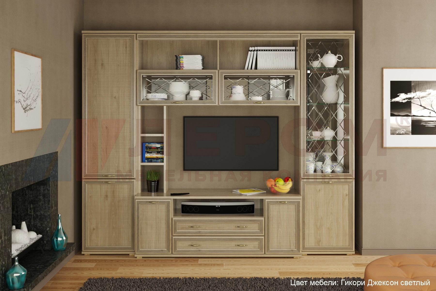 Гостиная-Стенка Карина-09 (В-2224 х Ш-2700 х Г-448)