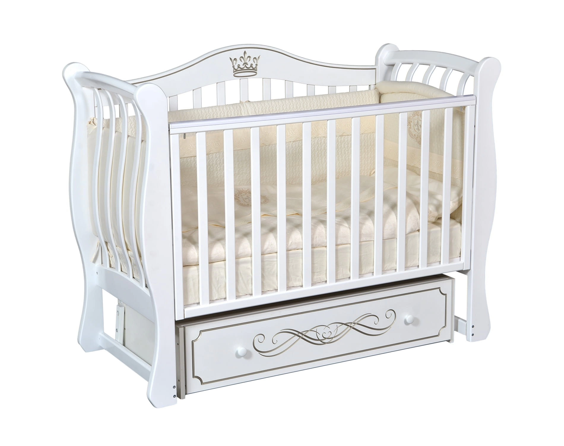 Кроватка "Luiza 33" с декоративной резьбой