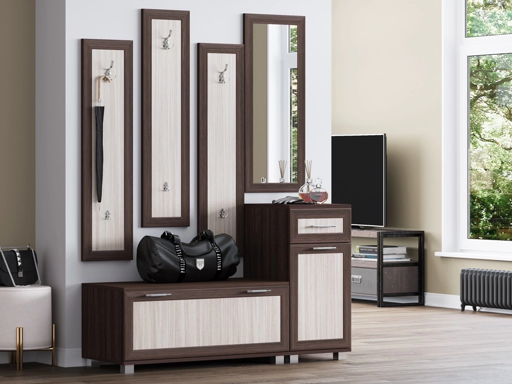 Прихожая Вавилон-3 Венге/Ясень Шимо Светлый (1,4х1,87х0,43)