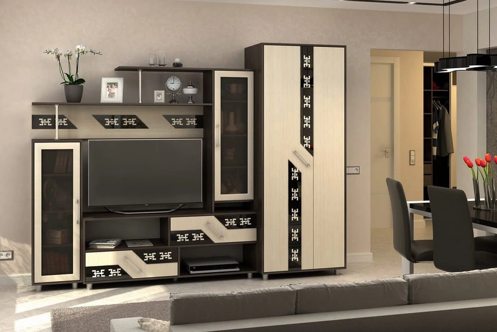 Стенка Верона (гостиная) Венге/Дуб Белфорт