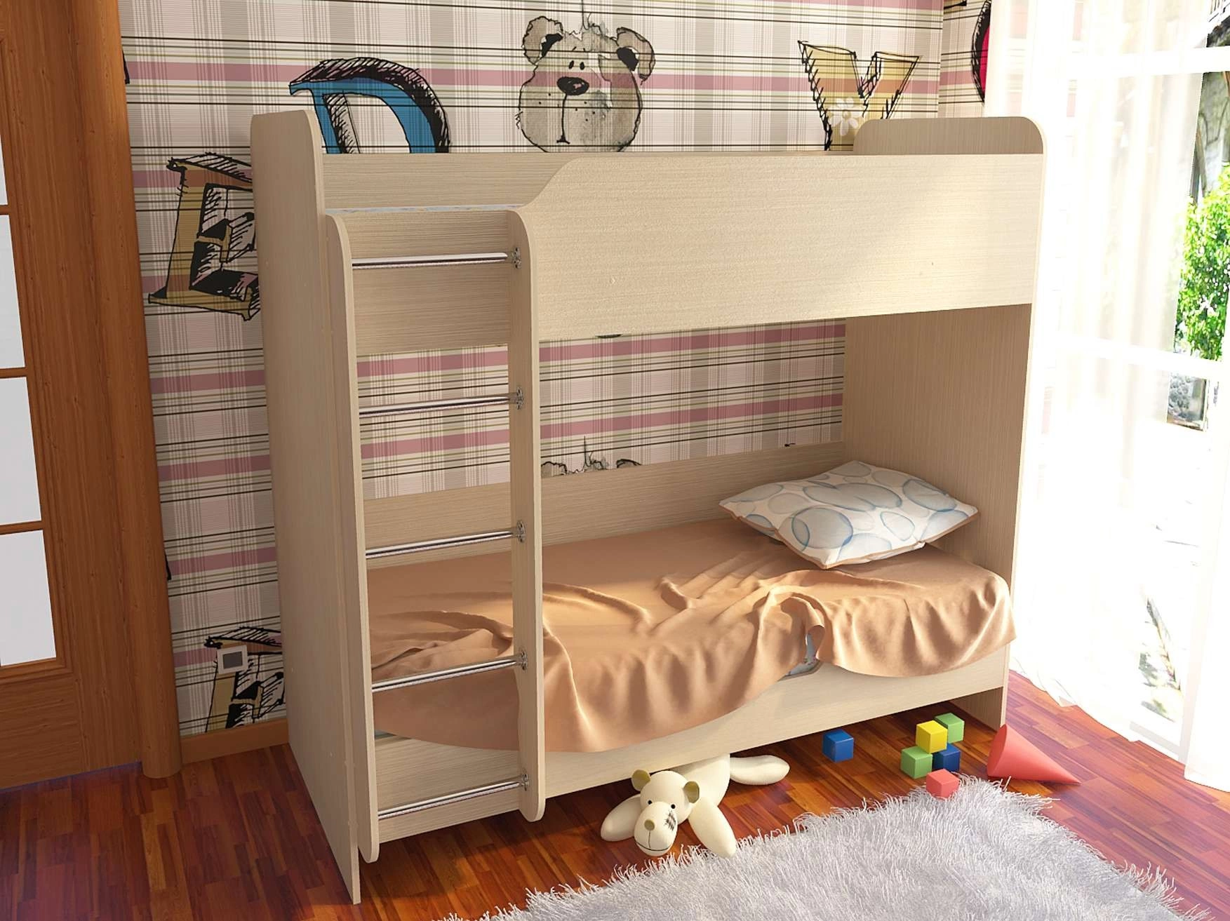 Кровать 2-х Ярусная ЛДСП с Матрасами в Подарок