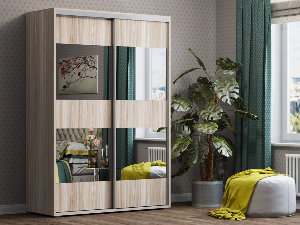 Шкаф-Купе Альба-8 Ясень Шимо Светлый (Ш-1500 х В-2200 х Г-600 мм)