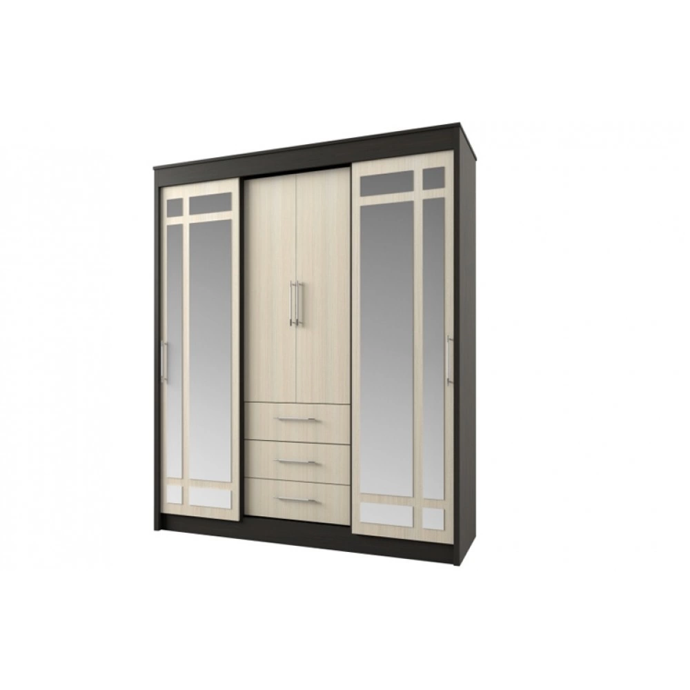 Шкаф-Купе 4-х Створчатый Витраж (Ш-1700/2000 х В-2300 х Г-560 мм)/Разные Цветы