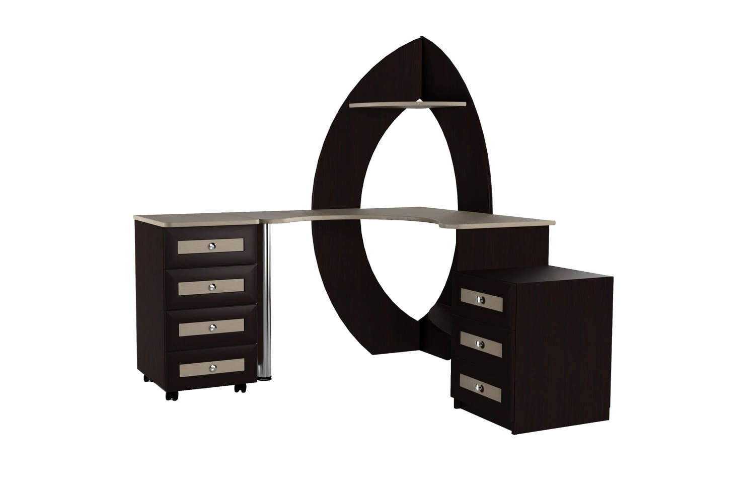 Компьютерный стол "Мебелайн-44" (низкая тумба справа)