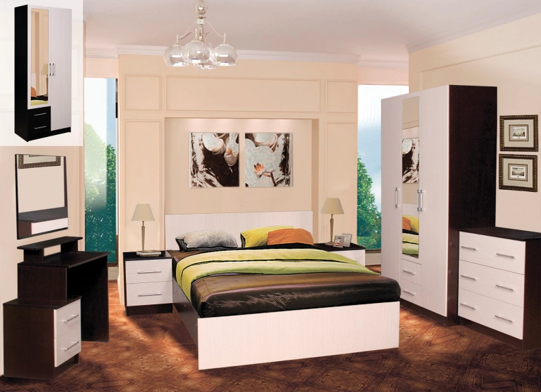 Николь Спальный Гарнитур ЛДСП с Матрасом в Подарок/Разные Цвета