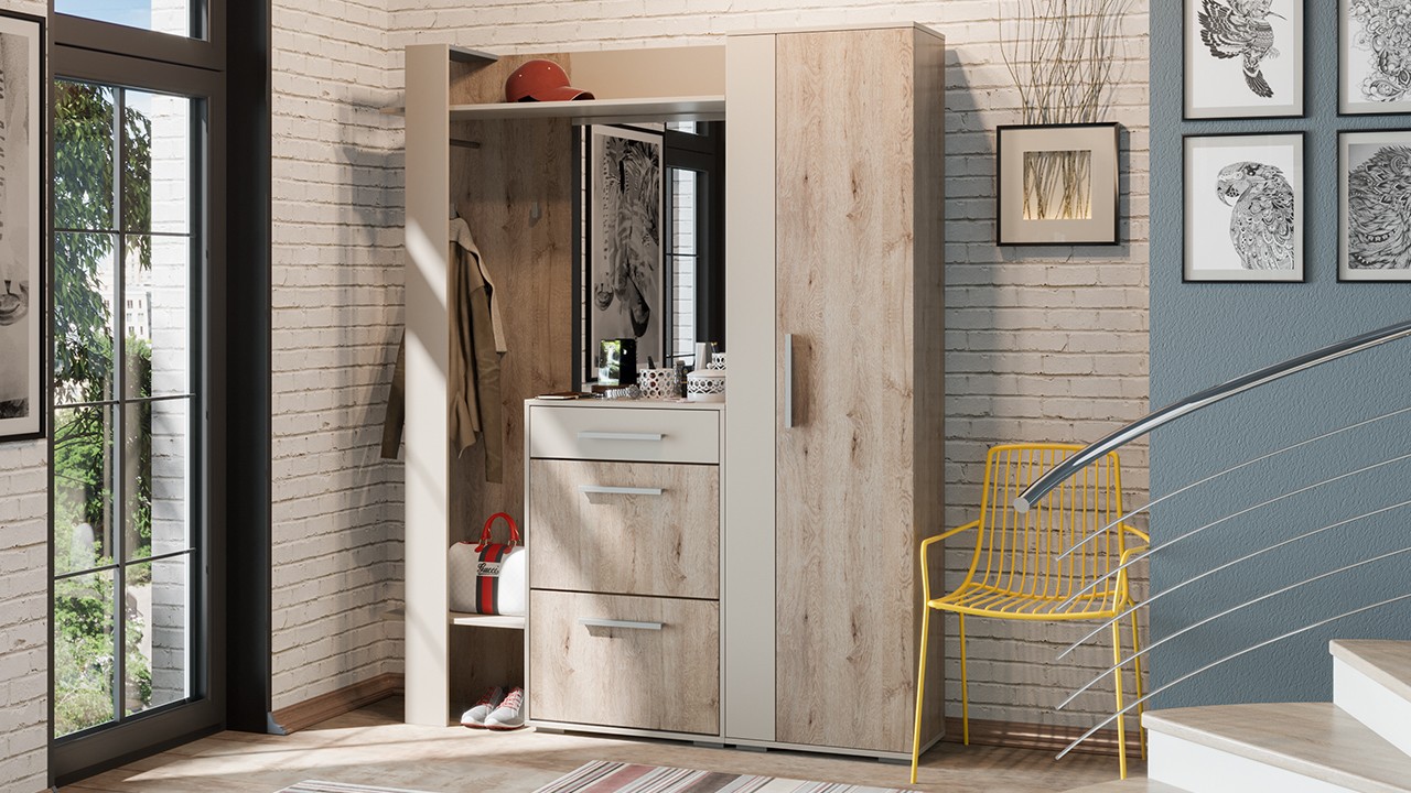 Прихожая «Нуар №1» Разные Цвета/Ш-1640×Г-349×В-2000 мм