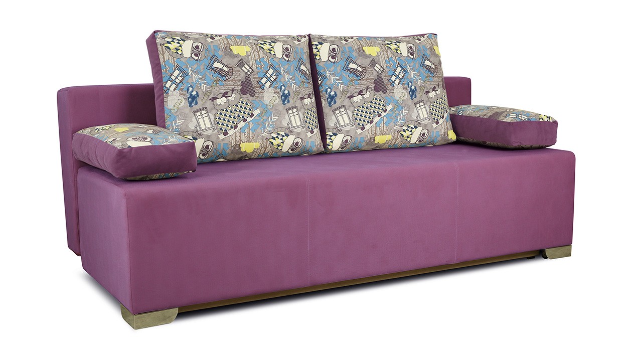 Диван «Дерби» (Maserati 18 (велюр) фиолетовый, подушка Urban (велюр) Filin)/Д-1940х Ш-860х В-760мм