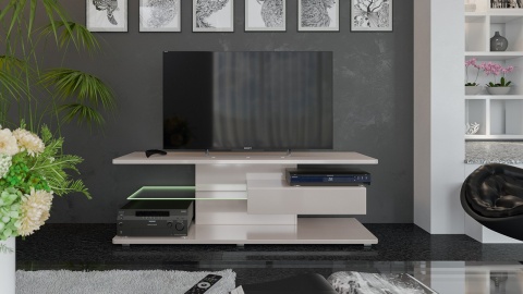 Тумба ТВ тип 1 «Diamond» (Бежевый глянец)/Ш-1400 × В-460 × Г-440 мм