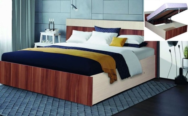 Кровать с Подъемным Механизмом и Матрасом в Подарок/Разные Цвета