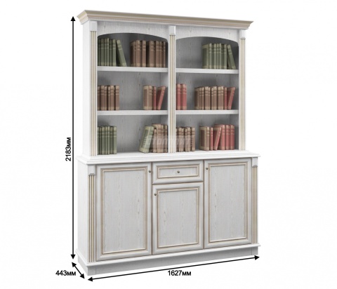 Версаль Комод с Надстройкой Белый Ясень (Ш 1620 X В 2183 X Г 440 мм)