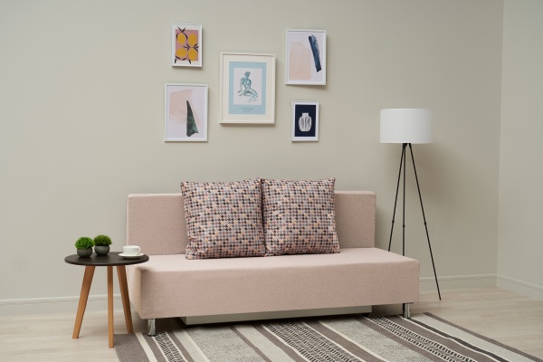 Диван еврокнижка Этно лайт бежевый / принт мозаика