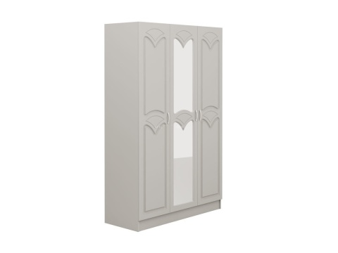 Шкаф 3-х Створчатый Настя МДФ (Ш-1350 x В-2116 x Г-540 мм)/Белый Глянец