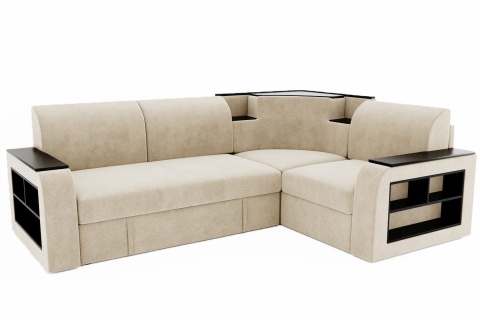 Диван Угловой Фаворит с ножками-кубышками/Ш-2460 х Г-1810 х В-880 мм/Спальное место Ш-1350 х Г-2000 мм