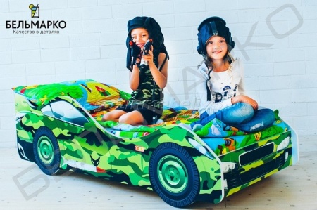 Детская кровать-тачка ХАКИ