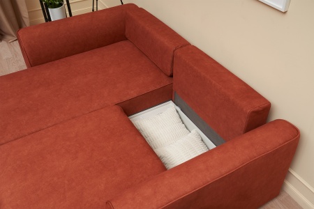 Диван угловой еврокнижка Имир MODOOL оранжевый