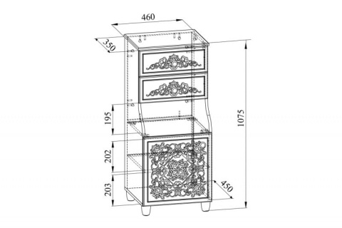 Тумба Соня СО-18К комбинированная
