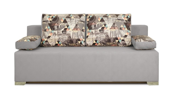 Диван «Дерби» (Maserati 19 (велюр) серый, подушка Urban (велюр) Town)/Д-1940х Ш-860х В-760мм