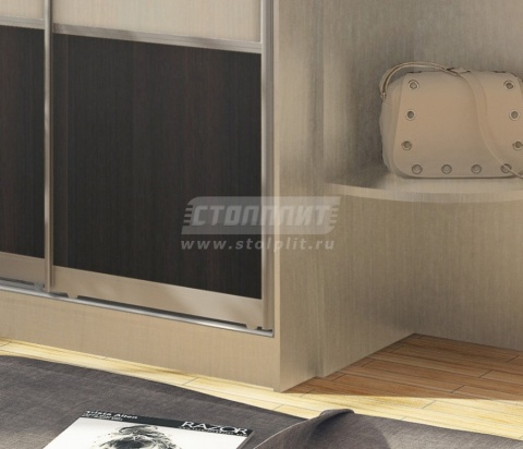 Шкаф 2-х дверный СБ-1086БП Дуб Молочный