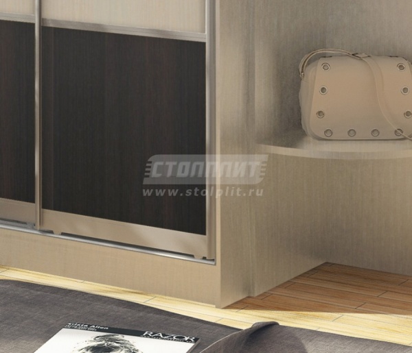 Шкаф 2-х дверный СБ-1086БП Дуб Молочный