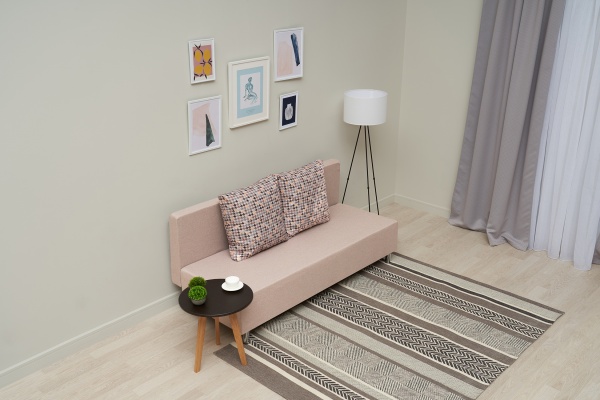 Диван еврокнижка Этно лайт бежевый / принт мозаика