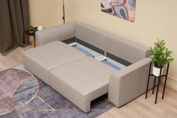 Диван еврокнижка Имир SE рогожка бежевая