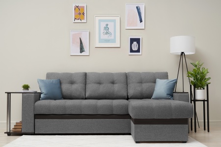 Диван угловой дельфин Миранда серый