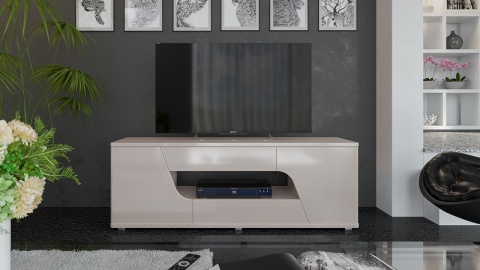 Тумба ТВ тип 5 «Diamond» (Бежевый глянец)/Ш-1402 × В-493 × Г-395 мм