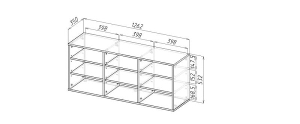 Тумба для обуви "Лана 3П" (ПОЛ 3П)