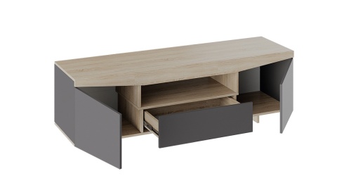 Тумба ТВ тип 1 (Дуб Сонома/ Графит Серый)/Ш-1600 × В-484 × Г-450 мм
