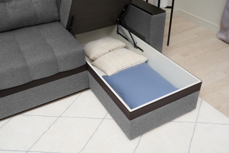 Диван угловой дельфин Миранда серый