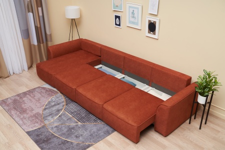 Диван угловой еврокнижка Имир MODOOL MAX оранжевый