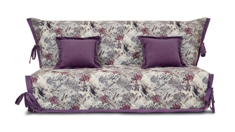 Диван «Вена» (145х200/160х200) (Vintage 07 (велюр), кант Maserati 18 (велюр) фиолетовый)