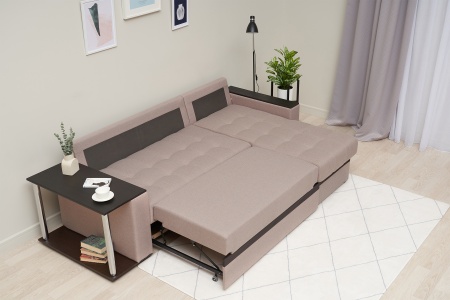 Диван угловой дельфин Миранда бежевый