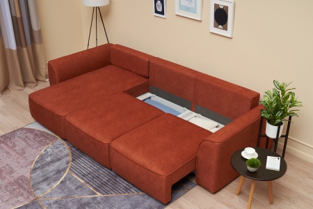 Диван угловой еврокнижка Имир MODOOL 2 оранжевый