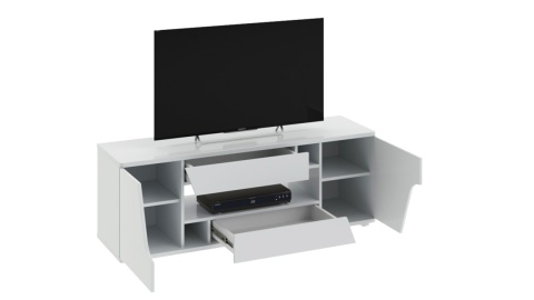 Тумба ТВ тип 5 «Diamond» (Белый глянец)/Ш-1402 × В-493 × Г-395 мм