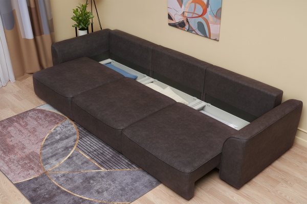 Диван еврокнижка Имир MAX SE серо-коричневый