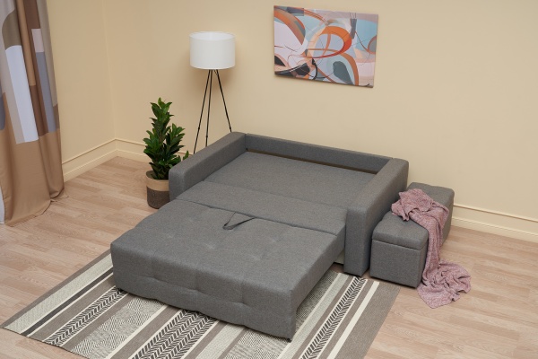 Диван выкатной Калипсо compact рогожка серая