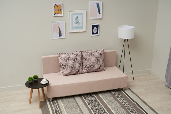 Диван еврокнижка Этно лайт бежевый / принт мозаика