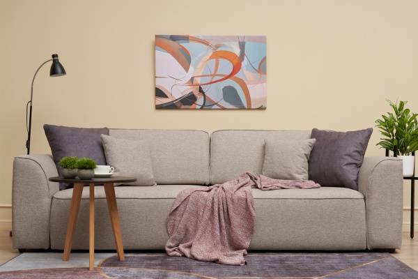 Диван еврокнижка Имир SE рогожка бежевая