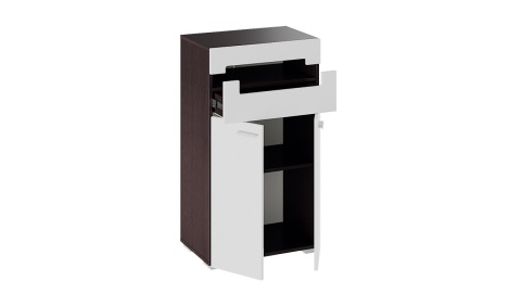 Тумба для обуви комбинированная «Фьюжн» Белый Глянец/Венге Линум