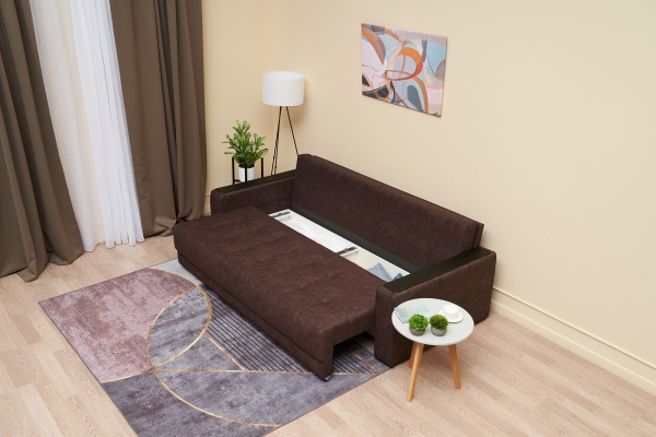 Диван еврокнижка Рон 2.0 коричневый