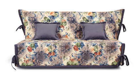 Диван «Вена» (145х200/160х200) (Vintage 06 (велюр), кант Maserati 21 (велюр) серо-синий)