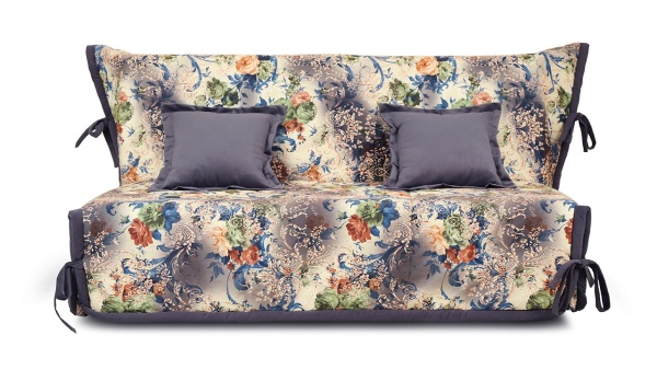 Диван «Вена» (145х200/160х200) (Vintage 06 (велюр), кант Maserati 21 (велюр) серо-синий)